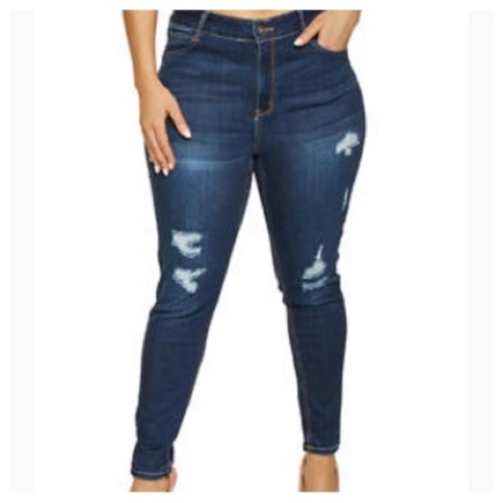MACHINE Brand Distressed Stretch Skinny Jeans - Picture 4 of 8